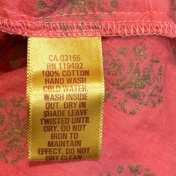 Cottagecore floral print button-down April Cornell dress, pink, size Medium - Picture 12 of 13